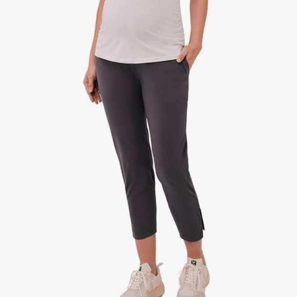 NWT PACT Maternity Pants Organic Cotton Storm Fold Over Waist Pants Size Small - Picture 1 of 11